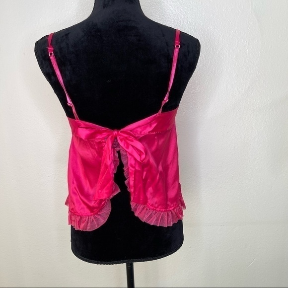 Victoria’s Secret Sexy Little Things Pink Silky Pajama Tank Top Open Back Medium - Picture 4 of 5